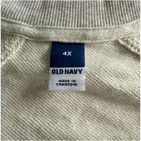 Old Navy Together United Gray Embroidered French-Terry Sweatshirt 4X - Picture 4 of 7